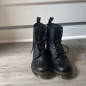 Dr. Martens Black Leather Lace-Up Boots Size 9
